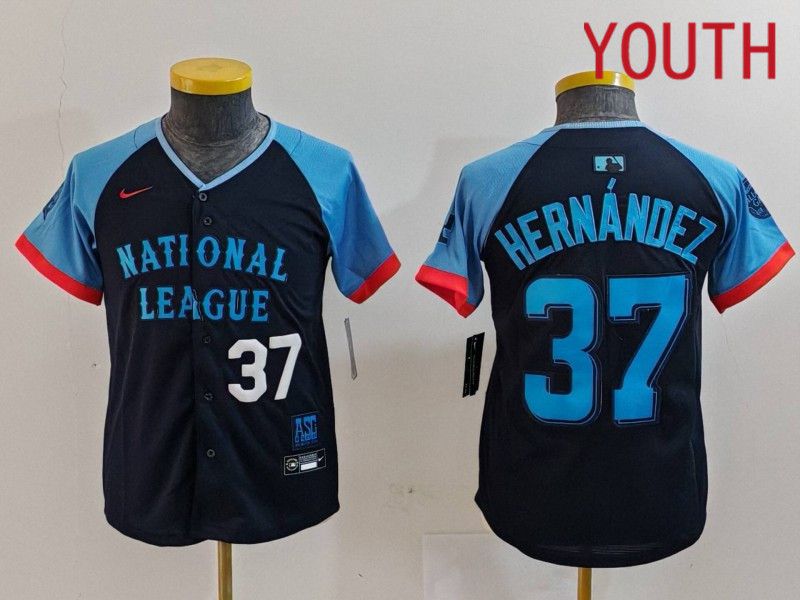 Youth Los Angeles Dodgers #37 Hernandez Blue All star 2024 Nike MLB Jersey style 7262